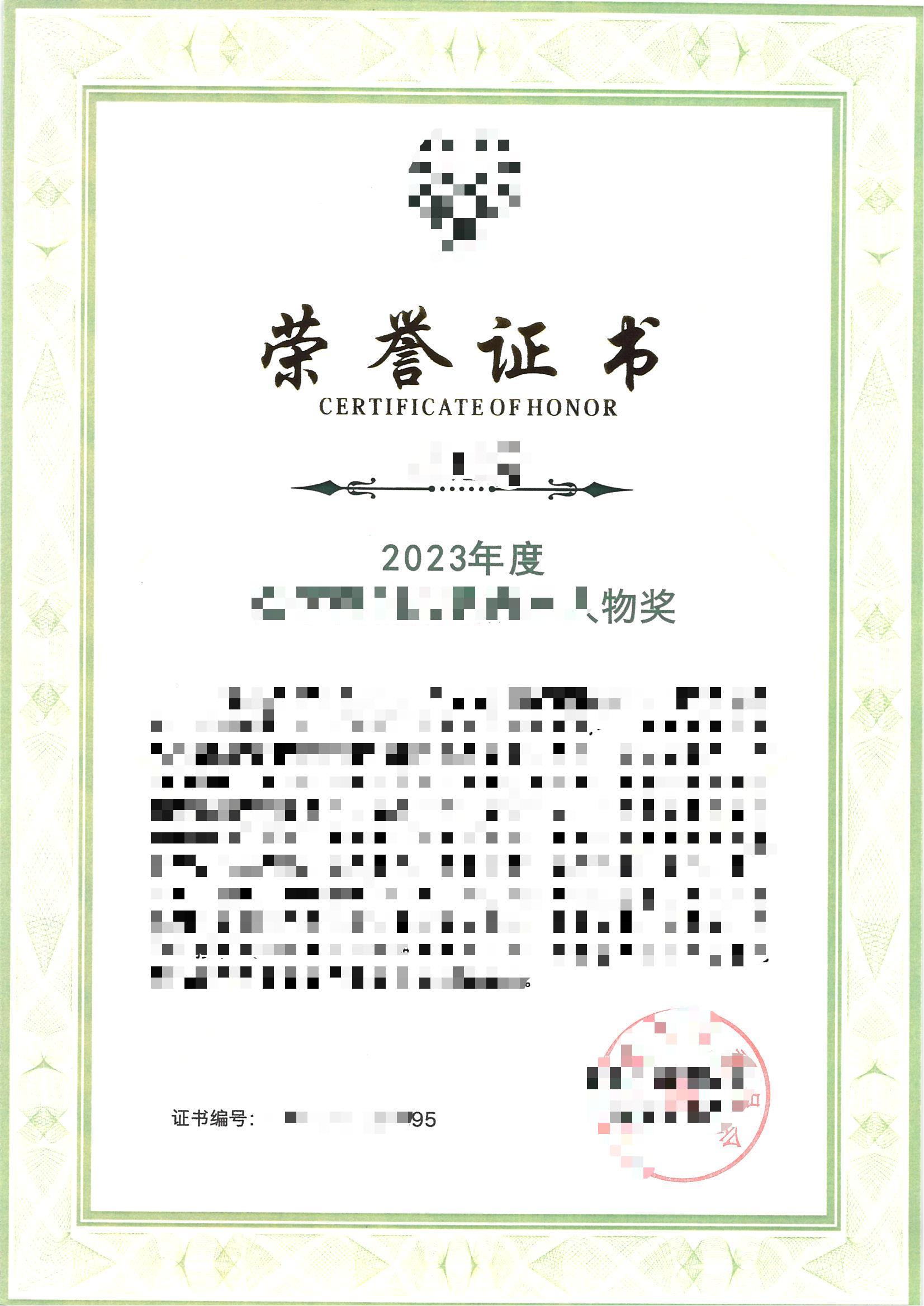 人物奖实例图